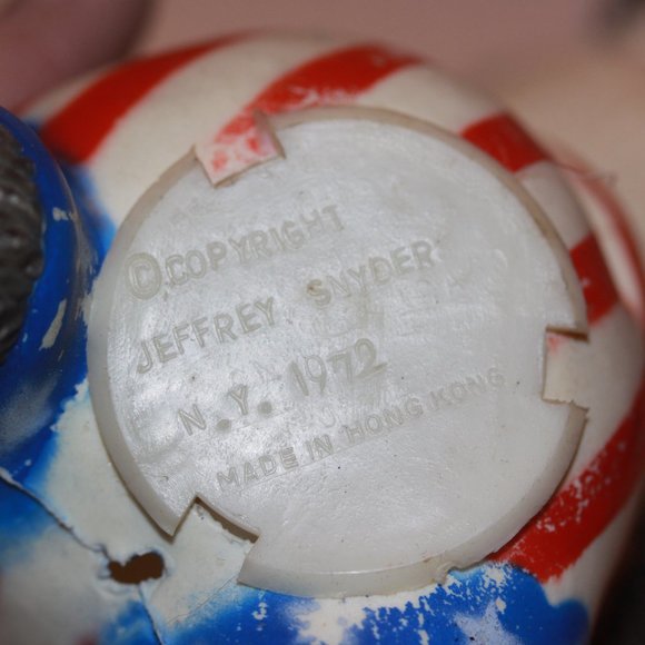 Vintage BANK 1972 Patriotic Panda Bear Coin Piggy Still Plastic Jeffery Snyder - Picture 3 of 3